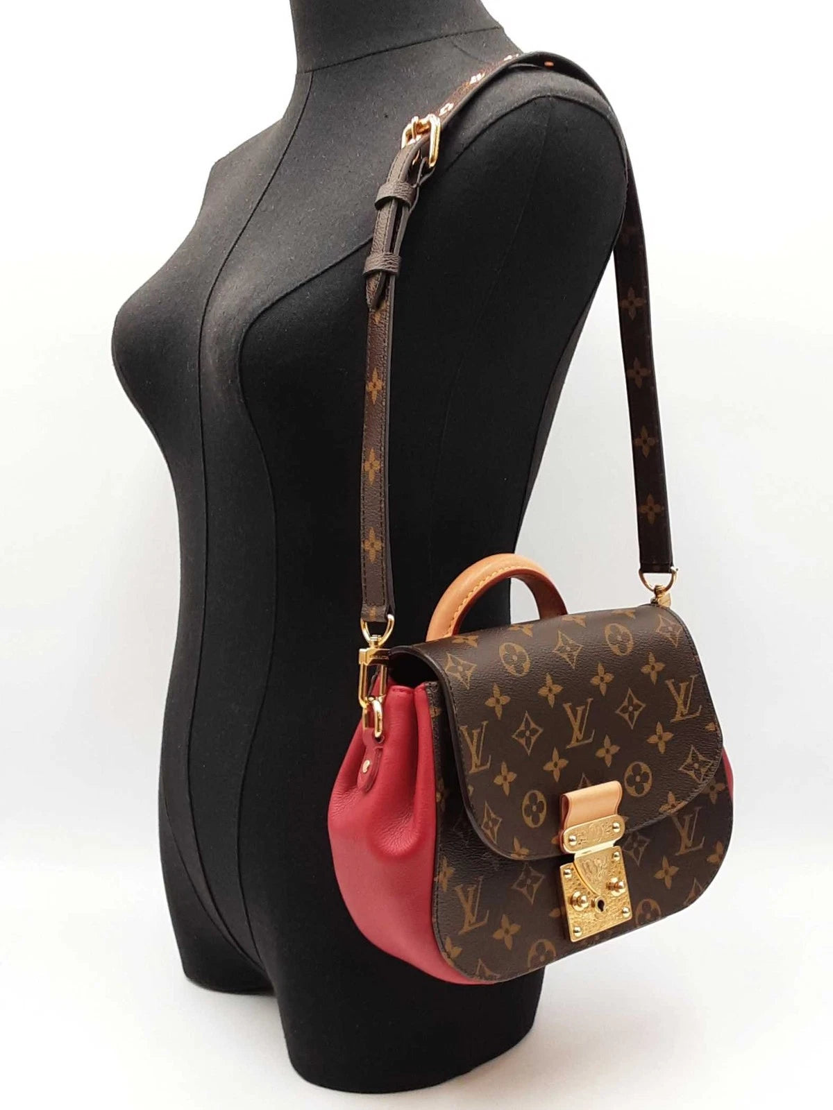 Louis Vuitton Eden Pm In Monogram Coated Canvas & Aurore Red Leather Fw1225prxdu