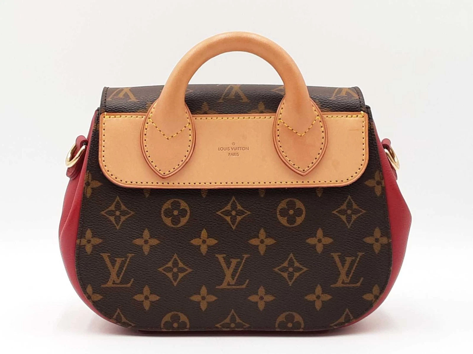 Louis Vuitton Eden Pm In Monogram Coated Canvas & Aurore Red Leather Fw1225prxdu