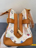 LOUIS VUITTON Monogram Multicolor Claudia Hand Bag White LV Auth