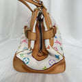 LOUIS VUITTON Monogram Multicolor Claudia Hand Bag White LV Auth